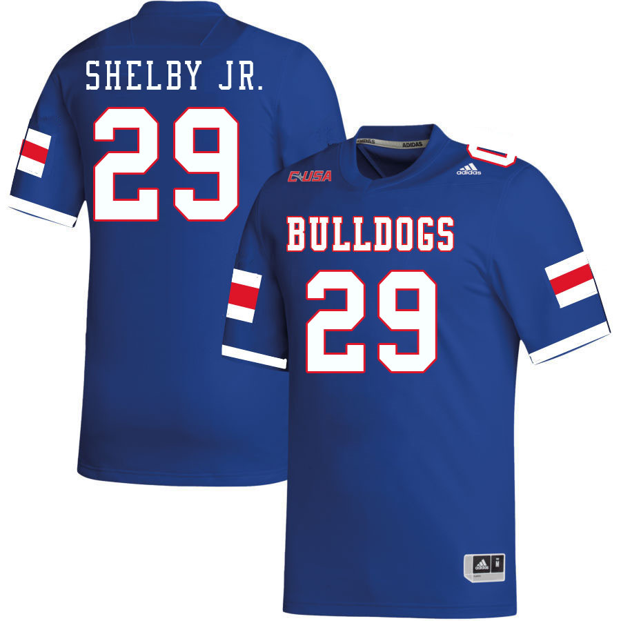 Men-Youth #29 Jhamal Shelby Jr. Louisiana Tech Bulldogs 2023 College Football Jerseys Stitched-Blue